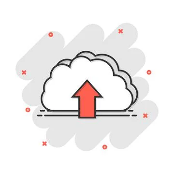Vector cartoon cloud icon in comic style. Cloud sign illustration pictogram.  Illustrazione stock