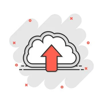Vector cartoon cloud icon in comic style. Cloud sign illustration pictogram.  Stock Illustration