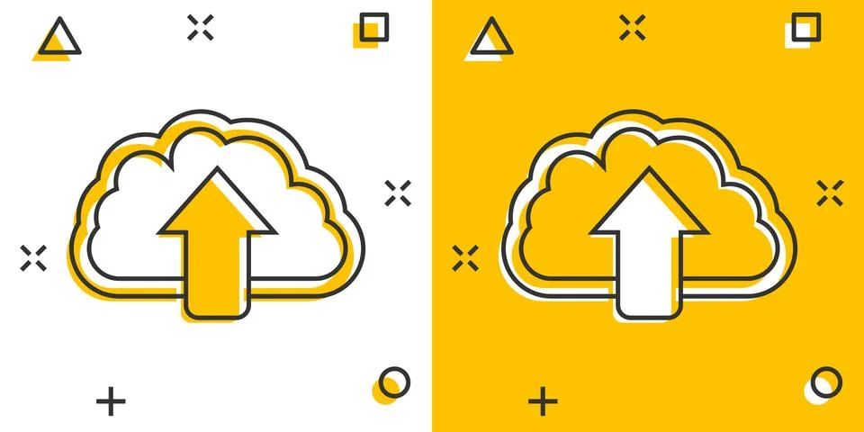 Vector cartoon cloud icon in comic style. Cloud sign illustration pictogram.  Stock Illustration
