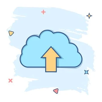 Vector cartoon cloud icon in comic style. Cloud sign illustration pictogram.  Stock Illustration
