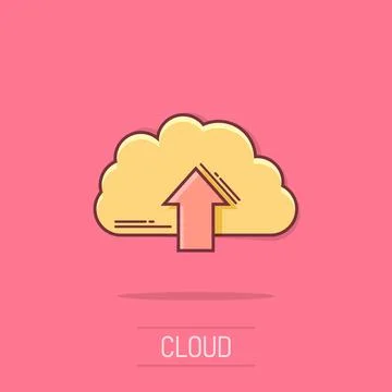 Vector cartoon cloud icon in comic style. Cloud sign illustration pictogram.. 스톡 일러스트