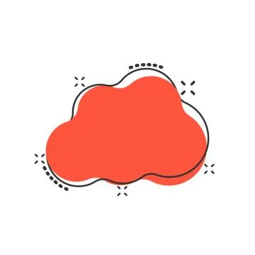 Vector cartoon cloud sky icon in comic style. Air bubble sign illustration pi 스톡 일러스트