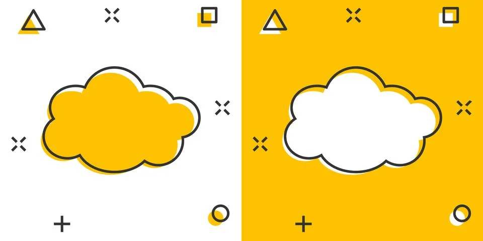 Vector cartoon cloud sky icon in comic style. Air bubble sign illustration pi Stock Illustration
