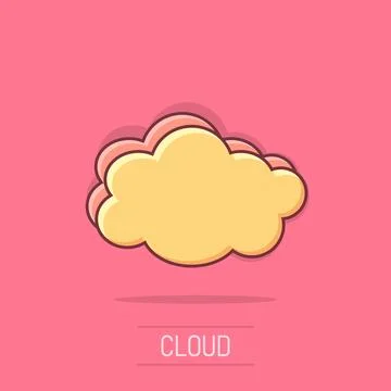 Vector cartoon cloud sky icon in comic style. Air bubble sign illustration .. イラスト素材