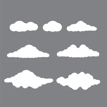 Vector cartoon clouds. Set of white clouds vector Illustrazione stock