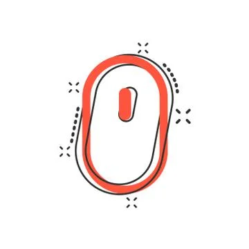 Vector cartoon computer mouse icon in comic style. Computer cursor sign illus Stock Illustration