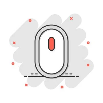 Vector cartoon computer mouse icon in comic style. Computer cursor sign illus Illustrazione stock