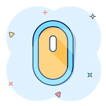 Vector cartoon computer mouse icon in comic style. Computer cursor sign illus Stock Illustration