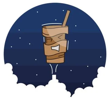 Vector cartoon container with coffee Stock Illustration