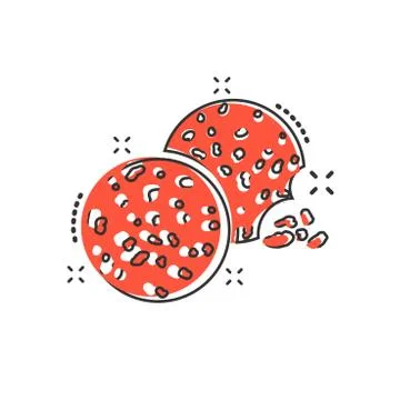 Vector cartoon cookie icon in comic style. Chip biscuit sign illustration pic Stock Illustration