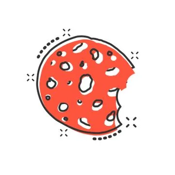 Vector cartoon cookie icon in comic style. Chip biscuit sign illustration pic Illustrazione stock