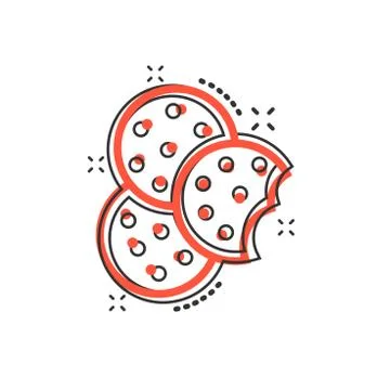 Vector cartoon cookie icon in comic style. Chip biscuit sign illustration pic Illustrazione stock