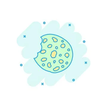 Vector cartoon cookie icon in comic style. Chip biscuit sign illustration pic Stock Illustration