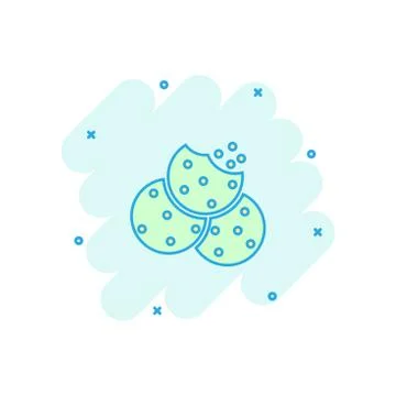 Vector cartoon cookie icon in comic style. Chip biscuit sign illustration pic Stock Illustration