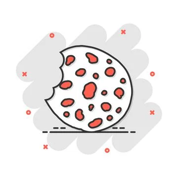 Vector cartoon cookie icon in comic style. Chip biscuit sign illustration pic Stock Illustration