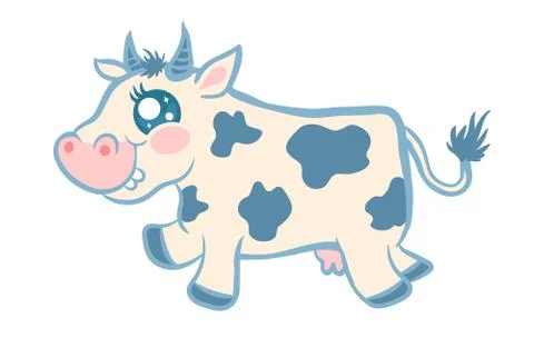Vector cartoon of a cow. 스톡 일러스트