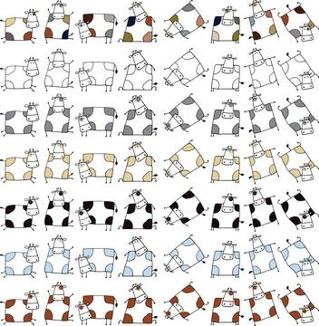 Vector cartoon cows background Stock Illustration