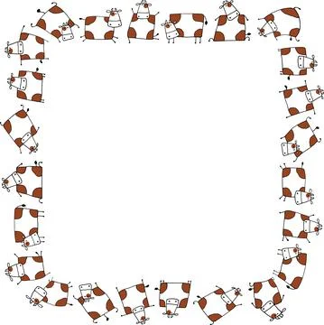 Vector cartoon cows background Stock Illustration