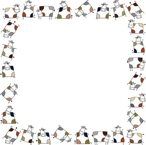 Vector cartoon cows background Stock-Illustration