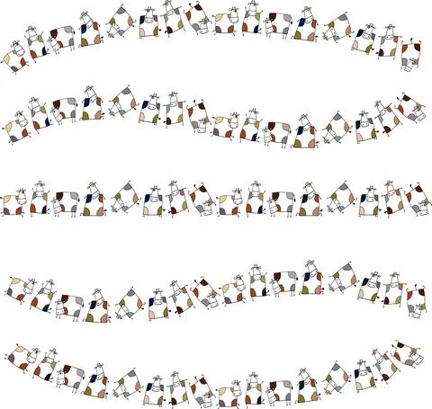 Vector cartoon cows set Stock-Illustration