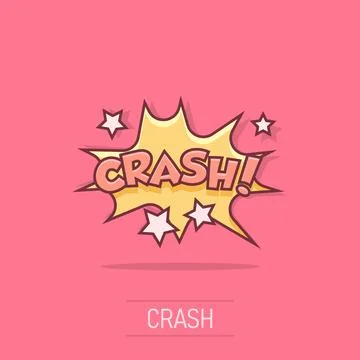 Vector cartoon crash comic sound effects icon in comic style. Sound bubble .. Stock Illustration