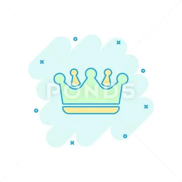 Vector cartoon crown diadem icon in comic style. Royalty crown illustration p Stock Illustration
