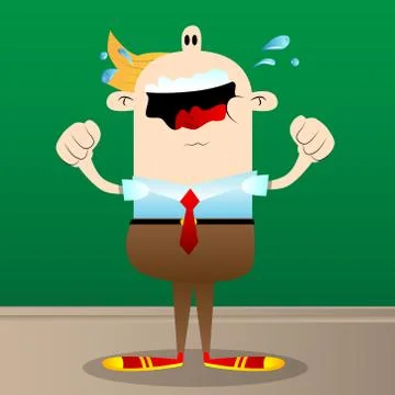 Vector cartoon crying failed business office worker character illustration. Stock Illustration