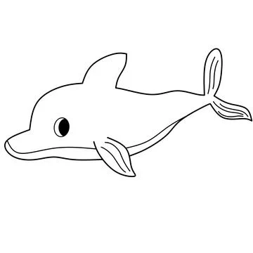 Vector cartoon cute dolphin Stock Illustration