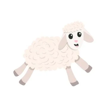 Vector cartoon cute sheep Stock Illustration