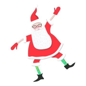Vector cartoon dancing Santa Claus Stock Illustration