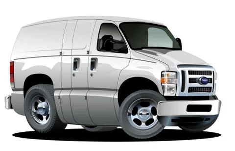 Vector cartoon delivery van Stock Illustration