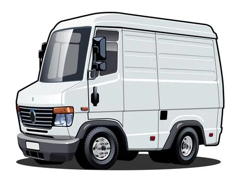 Vector Cartoon delivery van Stock Illustration
