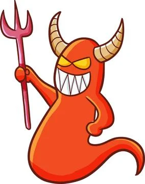 Vector of a cartoon demon with a white background Stock Illustration