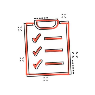 Vector cartoon to do list icon in comic style. Checklist, task list sign illu Stock Illustration