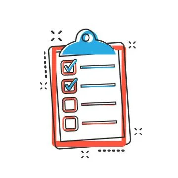 Vector cartoon to do list icon in comic style. Checklist, task list sign illu 스톡 일러스트