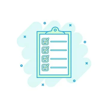 Vector cartoon to do list icon in comic style. Checklist, task list sign illu Stock Illustration