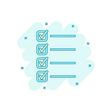 Vector cartoon to do list icon in comic style. Checklist, task list sign illu Illustrazione stock