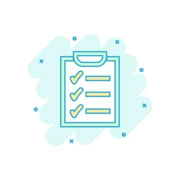 Vector cartoon to do list icon in comic style. Checklist, task list sign illu Stock Illustration