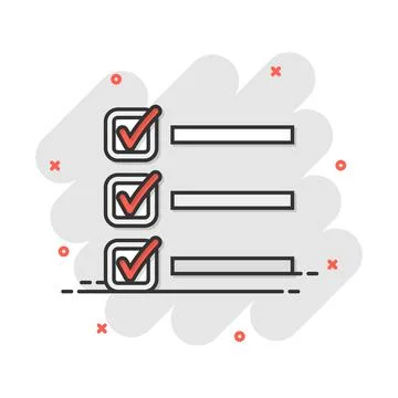 Vector cartoon to do list icon in comic style. Checklist, task list sign illu Stock Illustration