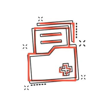 Vector cartoon document icon in comic style. Archive data file sign illustrat Ilustración de archivo