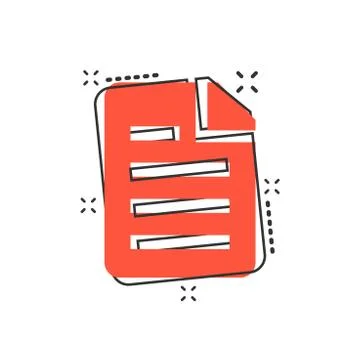 Vector cartoon document icon in comic style. Archive data file sign illustrat イラスト素材