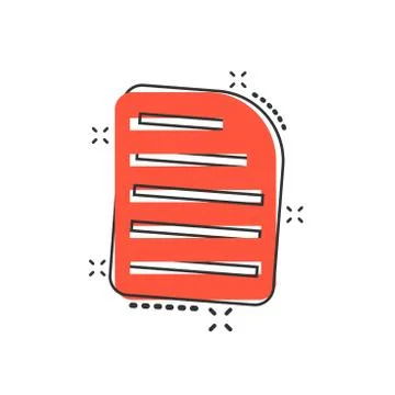 Vector cartoon document icon in comic style. Archive data file sign illustrat Stockillustratie