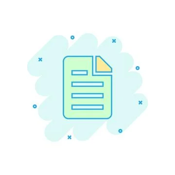 Vector cartoon document icon in comic style. Archive data file sign illustrat Stockillustratie