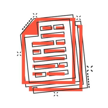 Vector cartoon document paper icon in comic style. Terms sheet concept illust Stock Illustration