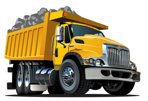 Vector Cartoon Dump Truck Stock Illustration