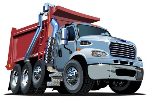 Vector Cartoon Dump Truck Illustrazione stock