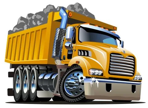 Vector Cartoon Dump Truck Stock Illustration
