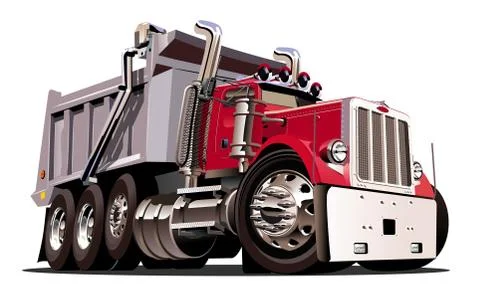 Vector Cartoon Dump Truck Stock Illustration