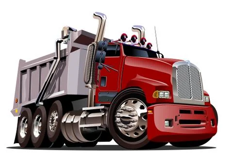 Vector Cartoon Dump Truck Stock Illustration