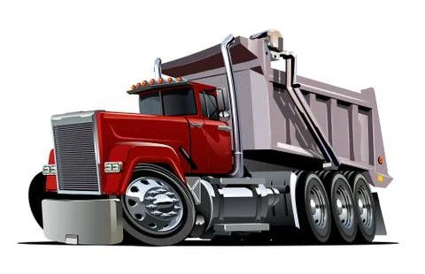 Vector Cartoon Dump Truck Stock Illustration